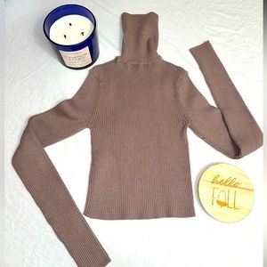 Zara cocoa brown turtleneck sweater